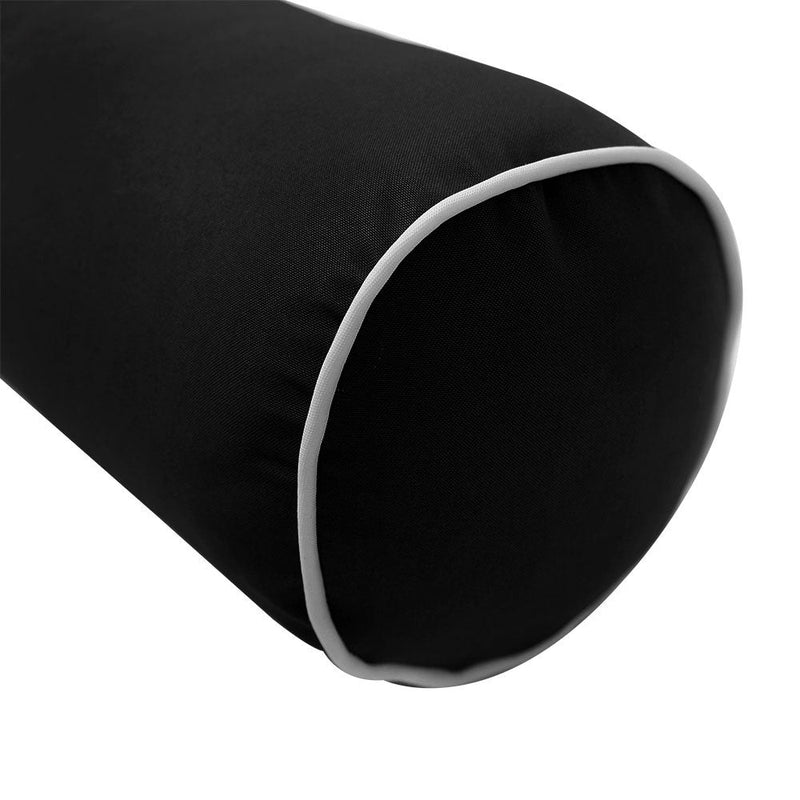 Style 5 Full Size Contrast Pipe Trim Bolster Pillow Cushion Outdoor Slip Cover ONLY AD109