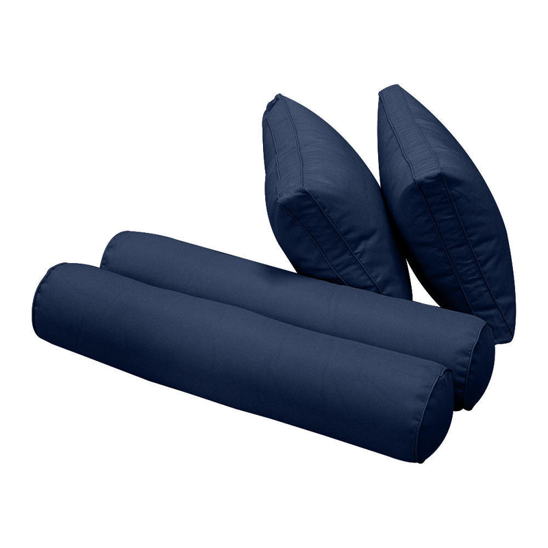 Style1 Full Size 5PC Pipe Outdoor Daybed Mattress Cushion Bolster Pillow Slip Cover Complete Set AD101