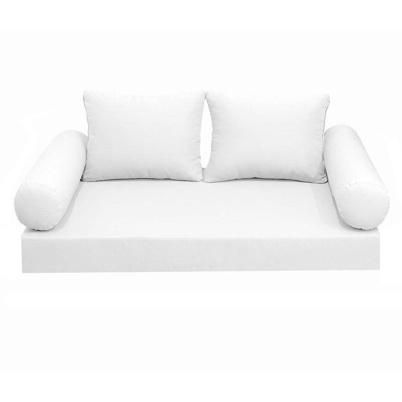 Style1 Queen Size 5PC Knife Edge Outdoor Daybed Mattress Cushion Bolster Pillow Slip Cover Complete Set AD106