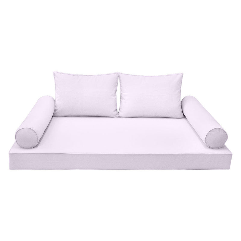 Style1 Queen Size 5PC Pipe Outdoor Daybed Mattress Cushion Bolster Pillow Slip Cover Complete Set AD107