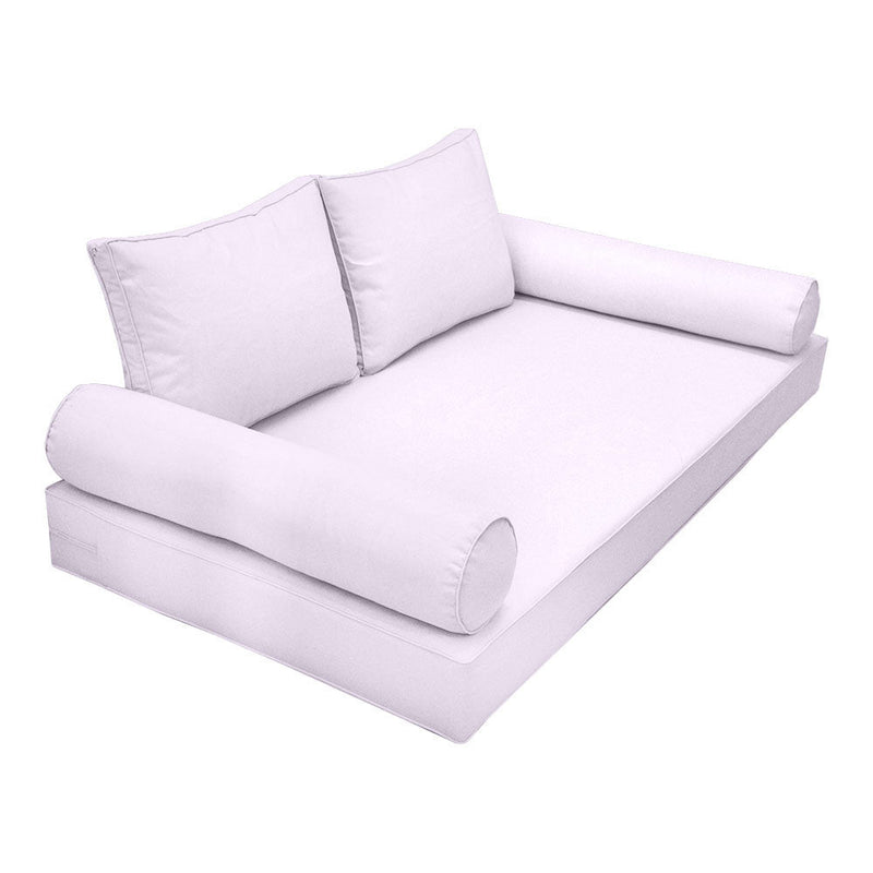 Style1 Queen Size 5PC Pipe Outdoor Daybed Mattress Cushion Bolster Pillow Slip Cover Complete Set AD107