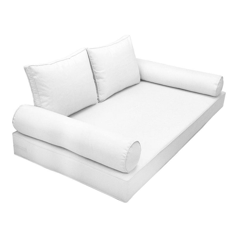 Style1 Twin-XL Size 5PC Pipe Outdoor Daybed Mattress Bolster Pillow Fitted Sheet Slip Cover Only AD106