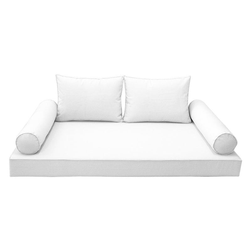 Style1 Twin-XL Size 5PC Pipe Outdoor Daybed Mattress Cushion Bolster Pillow Slip Cover Complete Set AD106