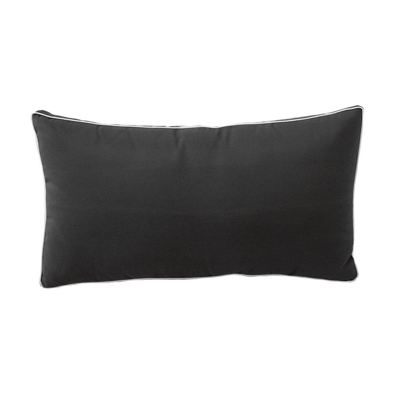 Style2 Full Contrast Pipe Trim Bolster & Back Pillow Cushion Outdoor SLIP COVER ONLY AD003