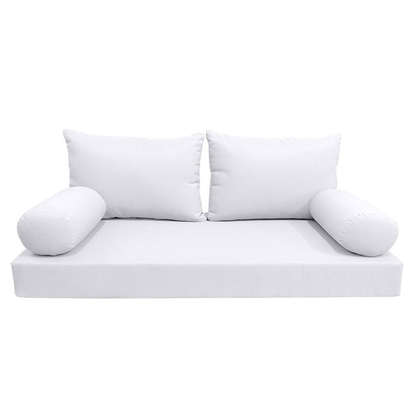 Style2 Full Size 5PC Knife Edge Outdoor Daybed Mattress Bolster Pillow Fitted Sheet Slip Cover Only AD105