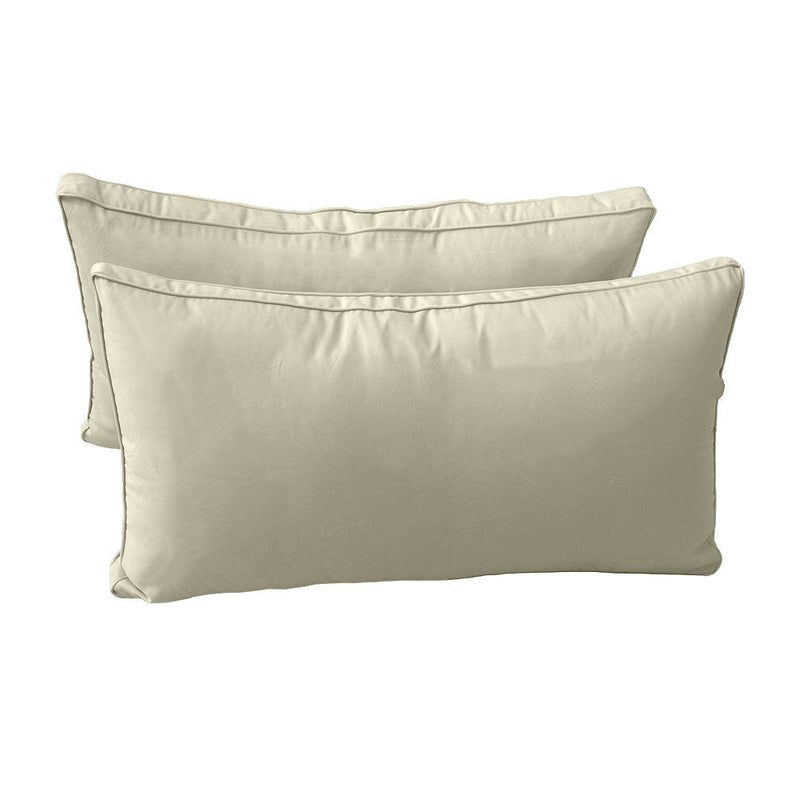 Style2 Queen Pipe Trim Bolster & Back Pillow Cushion Outdoor SLIP COVER ONLY AD005