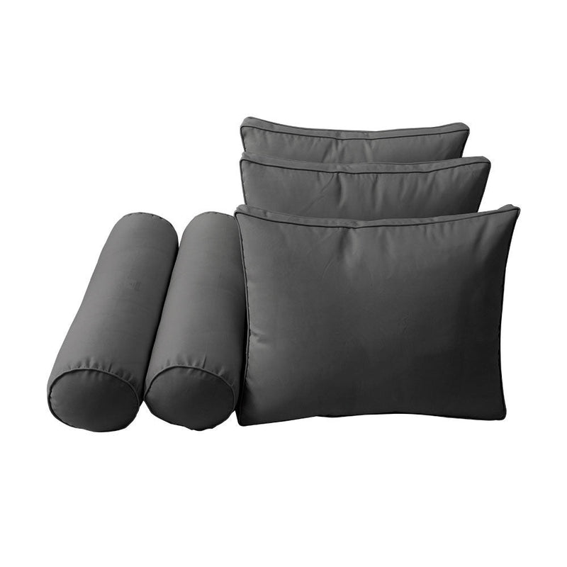 Style3 Crib Size 6PC Pipe Outdoor Daybed Mattress Cushion Bolster Pillow Slip Cover Complete Set AD003