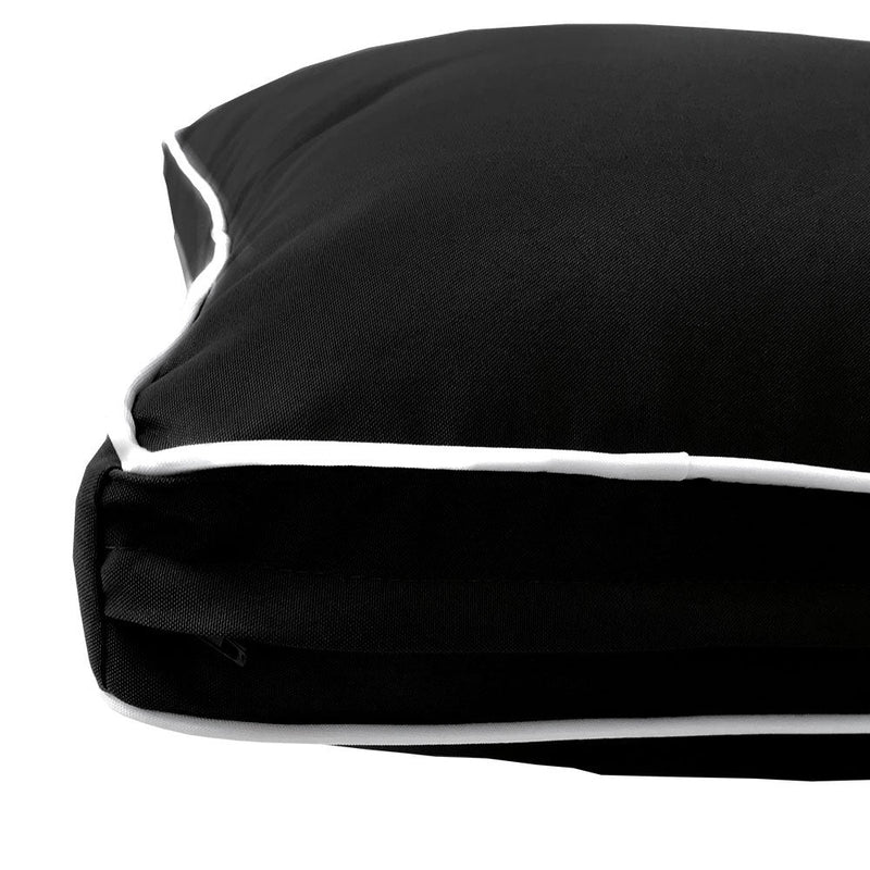 Style3 Twin Contrast Pipe Trim Bolster & Back Pillow Cushion Outdoor SLIP COVER ONLY AD109