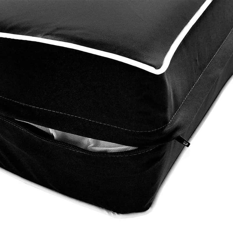 Style3 Twin-XL Size 6PC Contrast Pipe Outdoor Daybed Mattress Cushion Bolster Pillow Slip Cover Complete Set AD109