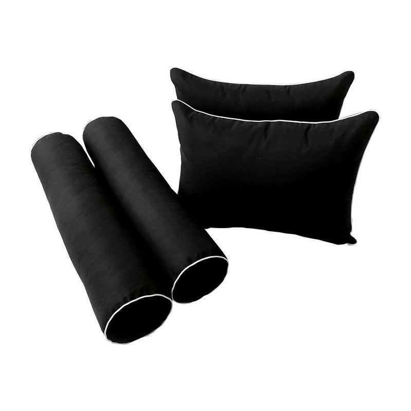 Style4 Crib Size 5PC Contrast Pipe Outdoor Daybed Mattress Bolster Pillow Fitted Sheet Slip Cover Only AD109