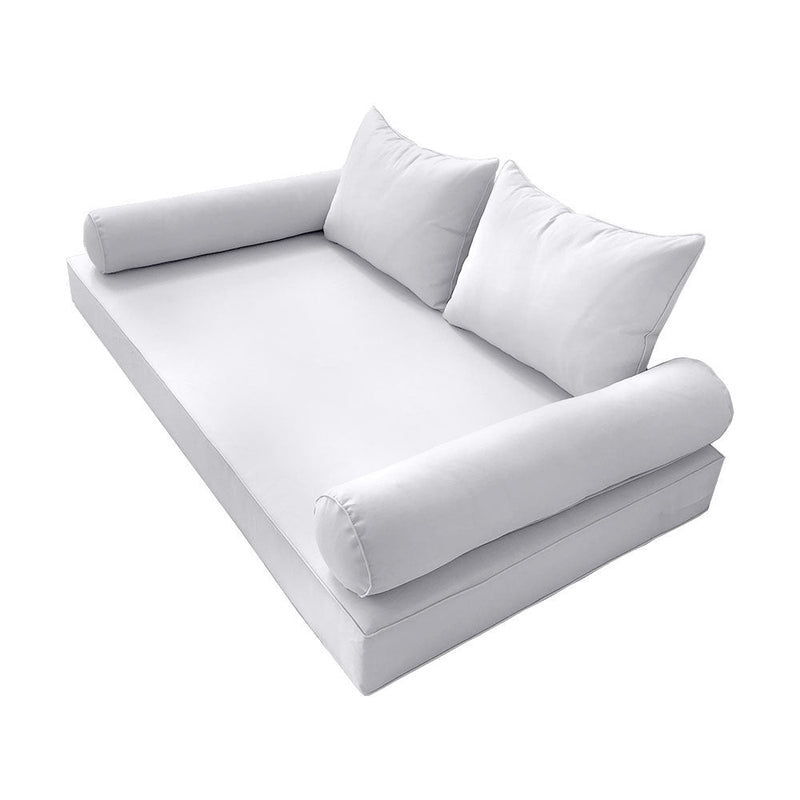 Style4 Queen Size 5PC Pipe Outdoor Daybed Mattress Cushion Bolster Pillow Slip Cover Complete Set AD105