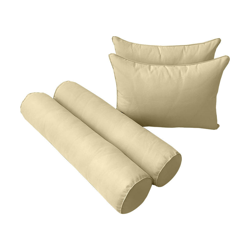 Style4 Twin-XL Size 5PC Pipe Outdoor Daybed Mattress Cushion Bolster Pillow Slip Cover Complete Set AD103