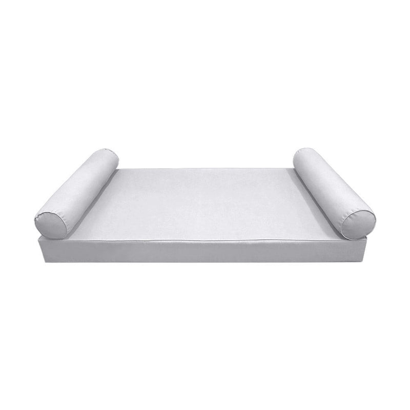 Style5 Twin-XL Size 3PC Pipe Trim Outdoor Daybed Mattress Cushion Bolster Pillow SlipCover COMPLETE SET AD105