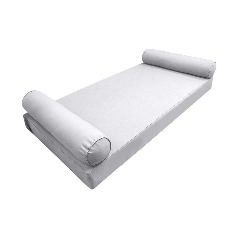 Style5 Twin-XL Size 3PC Pipe Trim Outdoor Daybed Mattress Cushion Bolster Pillow SlipCover COMPLETE SET AD105