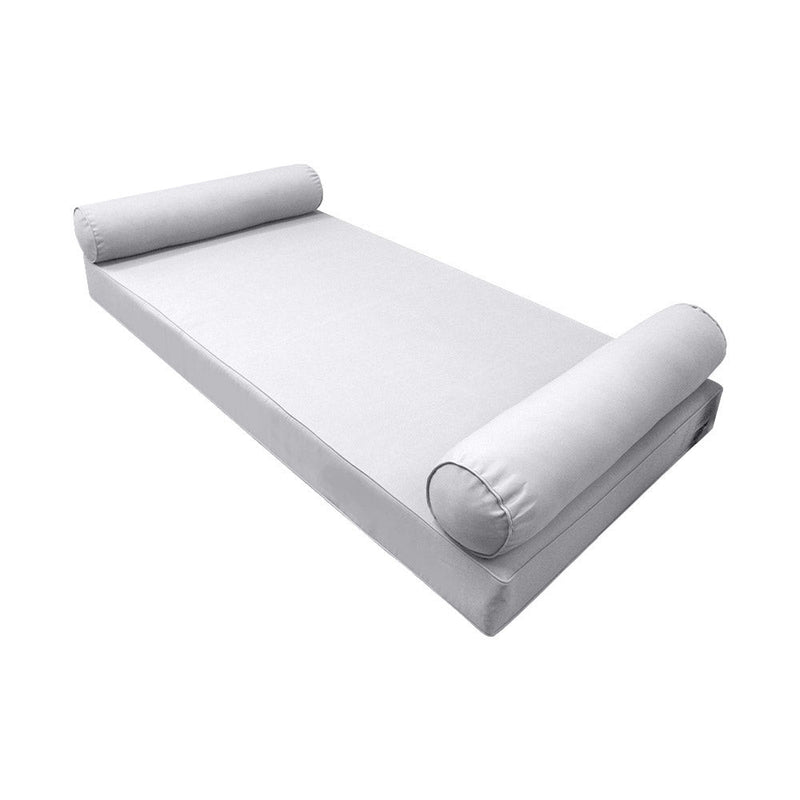 Style5 Twin-XL Size 3PC Pipe Trim Outdoor Daybed Mattress Cushion Bolster Pillow SlipCover COMPLETE SET AD105