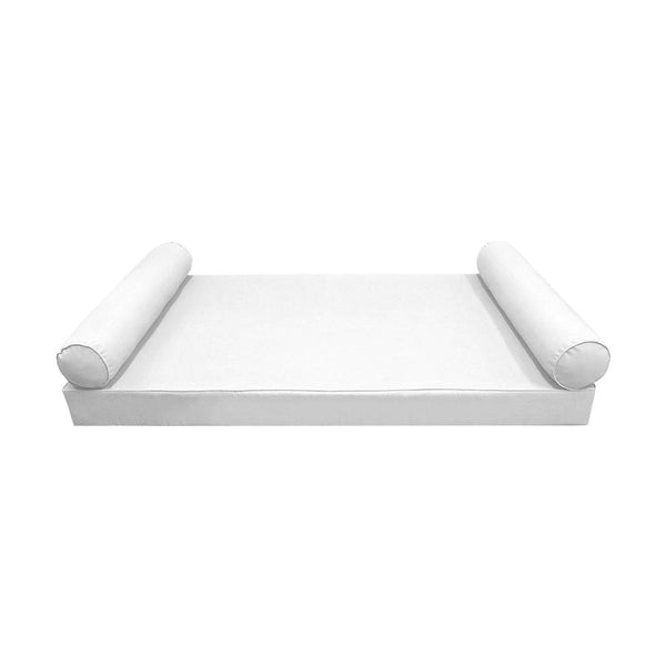 Style5 Twin-XL Size 3PC Pipe Trim Outdoor Daybed Mattress Cushion Bolster Pillow SlipCover COMPLETE SET AD106