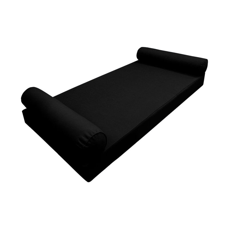 Style5 Twin-XL Size 3PC Pipe Trim Outdoor Daybed Mattress Cushion Bolster Pillow SlipCover COMPLETE SET AD109