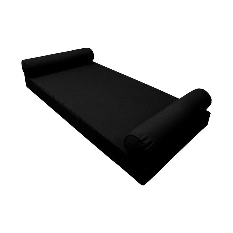 Style5 Twin-XL Size 3PC Pipe Trim Outdoor Daybed Mattress Cushion Bolster Pillow SlipCover COMPLETE SET AD109