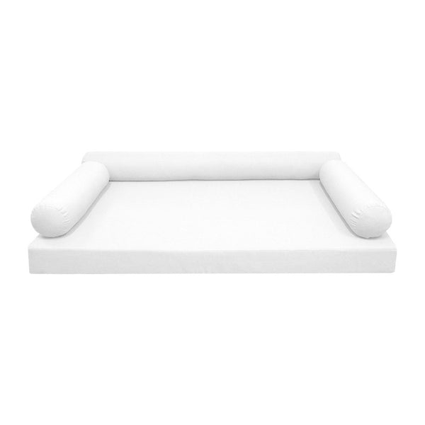 Style6 Crib Size 4PC Knife Edge Outdoor Daybed Mattress Cushion Bolster Pillow Slip Cover COMPLETE SET AD106