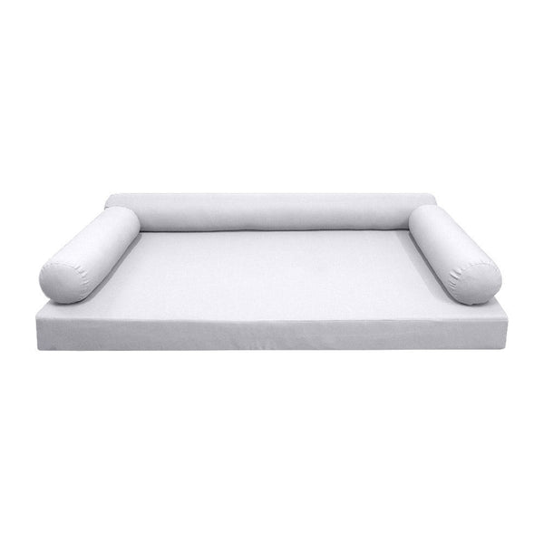 Style6 Twin-XL Size 4PC Knife Edge Outdoor Daybed Mattress Cushion Bolster Pillow Slip Cover COMPLETE SET AD105