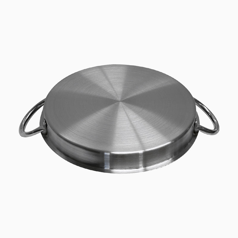 15-1/2'' Round Stainless Steel Flat Comal Griddle Pan Grill Tray Cook Non-Stick