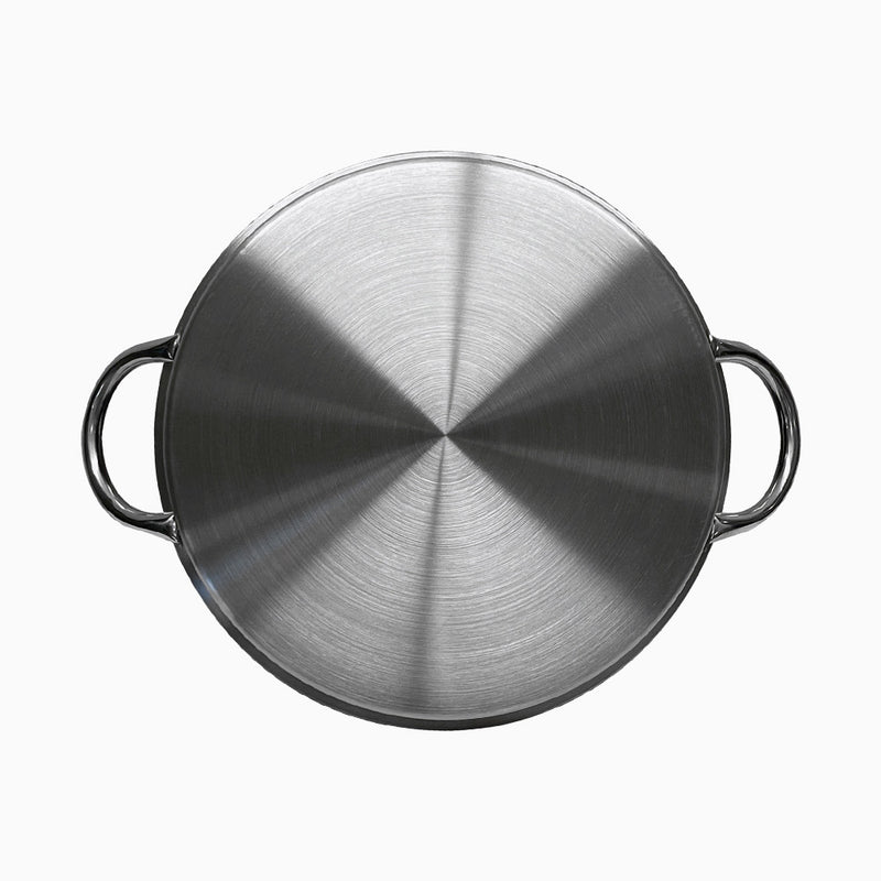 15-1/2'' Round Stainless Steel Flat Comal Griddle Pan Grill Tray Cook Non-Stick