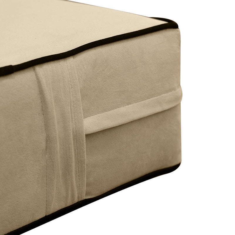 Contrast Pipe 8" TWIN-XL SIZE 80x39x8 Velvet Indoor Daybed Mattress Fitted Sheet |COVER ONLY|-AD304