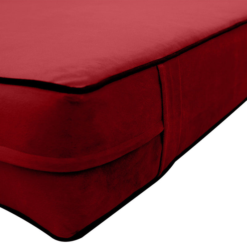 Contrast Pipe 8" TWIN-XL SIZE 80x39x8 Velvet Indoor Daybed Mattress Fitted Sheet |COVER ONLY|-AD369