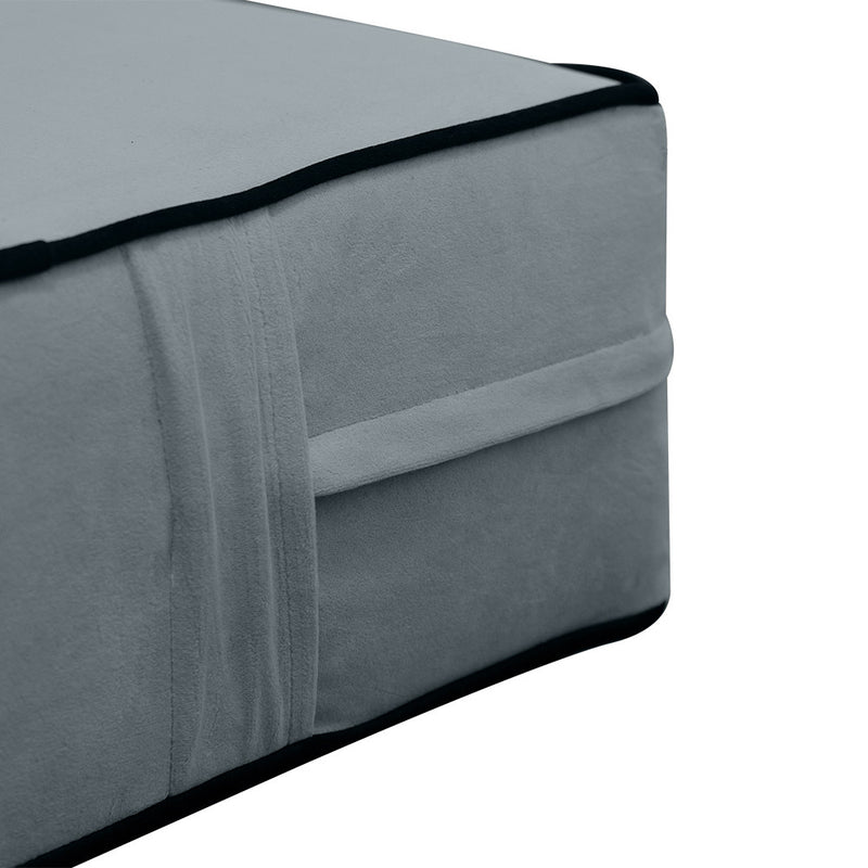 Contrast Pipe 8" Twin Size 75x39x8 Velvet Indoor Daybed Mattress Fitted Sheet |COVER ONLY|-AD347