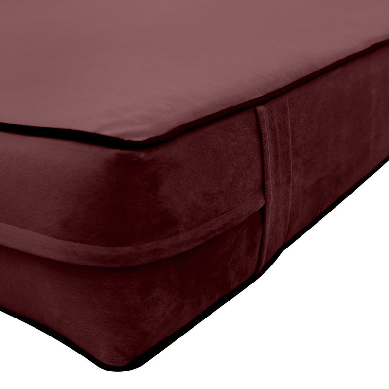 Contrast Pipe 8" Twin Size 75x39x8 Velvet Indoor Daybed Mattress Fitted Sheet |COVER ONLY|-AD368