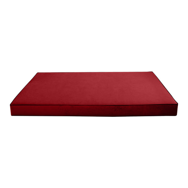 Contrast Pipe 8" Twin Size 75x39x8 Velvet Indoor Daybed Mattress Fitted Sheet |COVER ONLY|-AD369