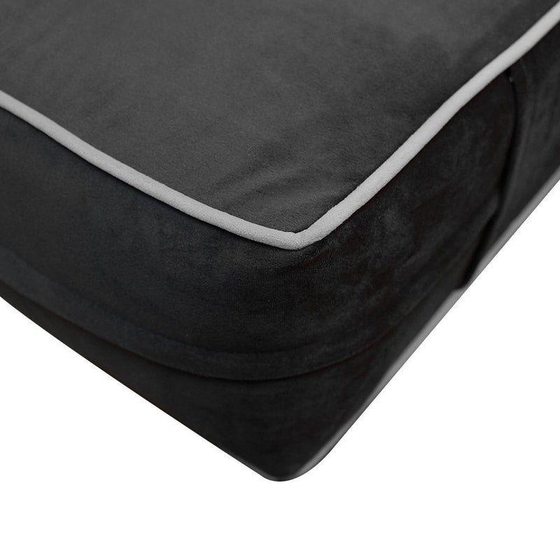 Contrast Pipe 6" Twin-XL 80x39x6 Velvet Indoor Daybed Mattress COVER ONLY-AD350