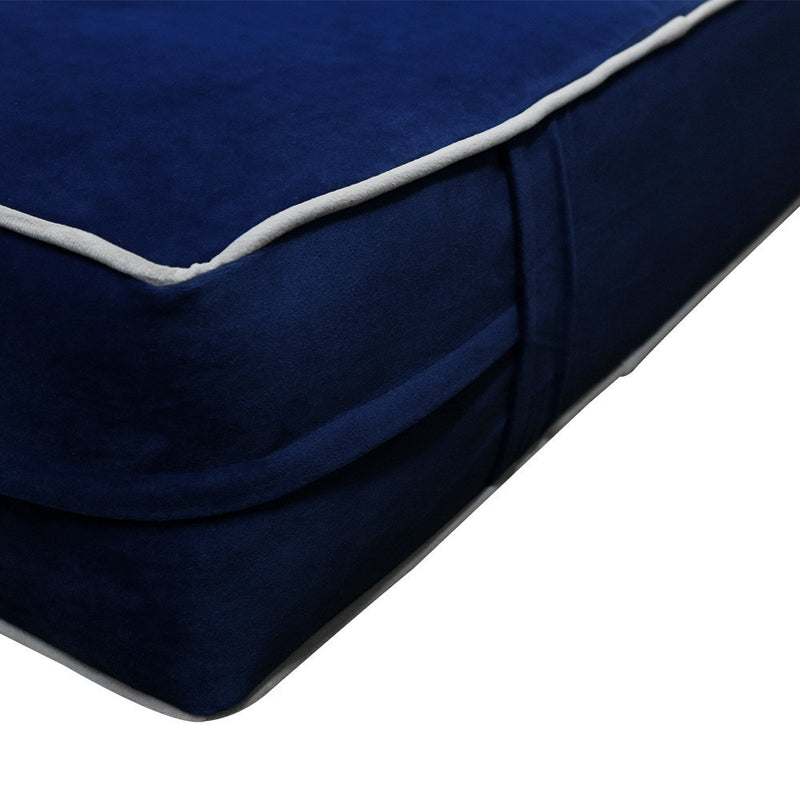 Contrast Pipe 6" Twin-XL 80x39x6 Velvet Indoor Daybed Mattress COVER ONLY-AD373