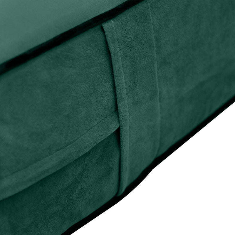 Contrast Pipe 6" Full Size 75x54x6 Velvet Indoor Daybed Mattress Fitted Sheet |COVER ONLY|-AD317