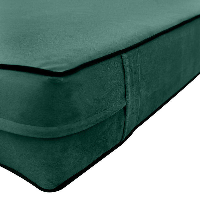 Contrast Pipe 6" Full Size 75x54x6 Velvet Indoor Daybed Mattress Fitted Sheet |COVER ONLY|-AD317