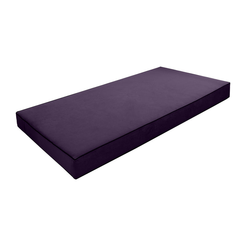 Contrast Pipe 6" Full Size 75x54x6 Velvet Indoor Daybed Mattress Fitted Sheet |COVER ONLY|-AD339