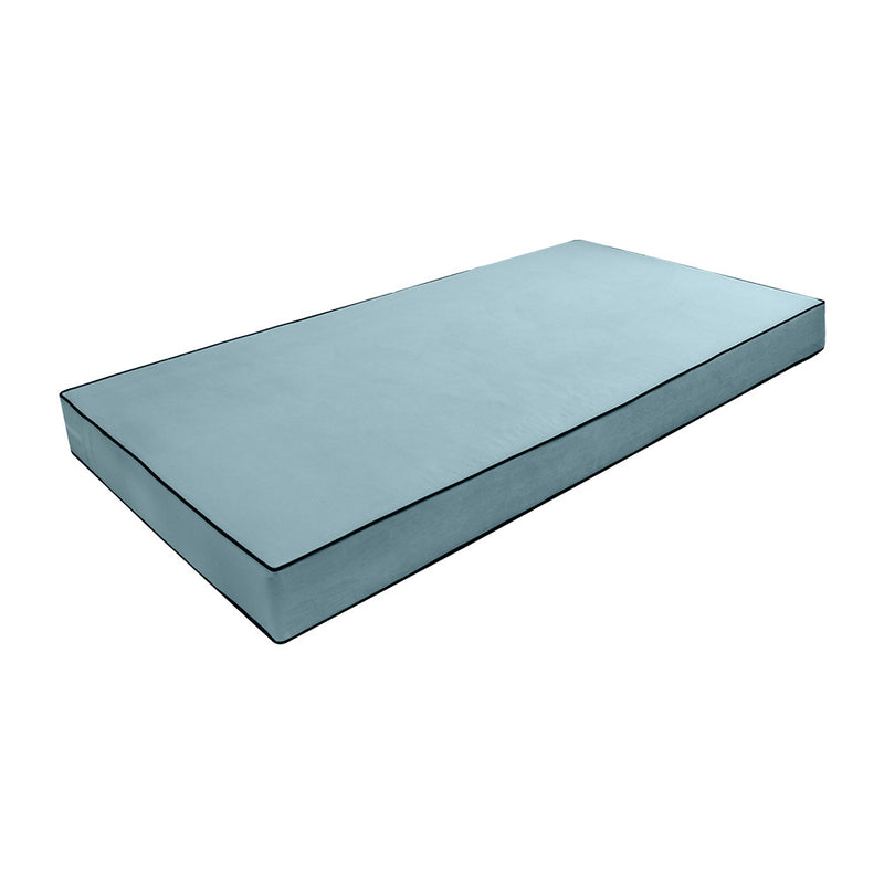 Contrast Pipe 6" Full Size 75x54x6 Velvet Indoor Daybed Mattress Fitted Sheet |COVER ONLY|-AD355