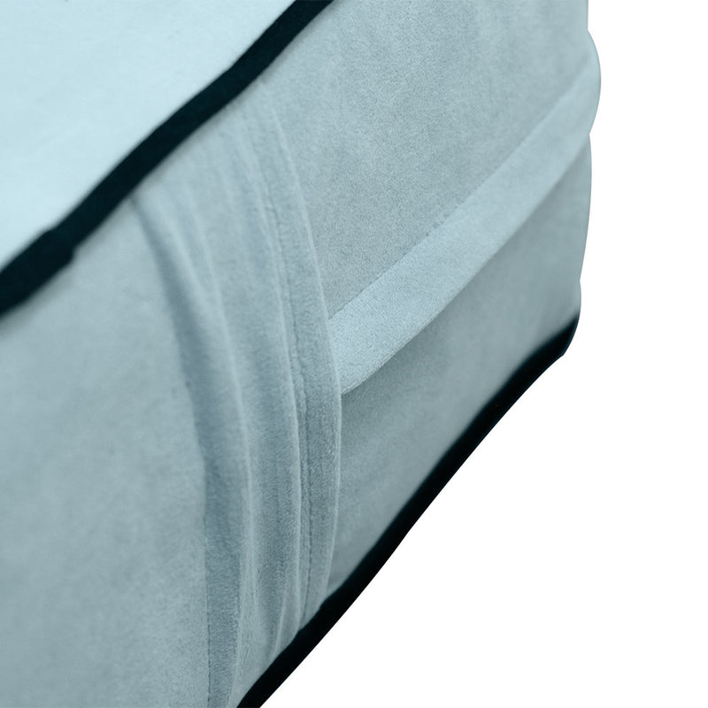 Contrast Pipe 6" Full Size 75x54x6 Velvet Indoor Daybed Mattress Fitted Sheet |COVER ONLY|-AD355