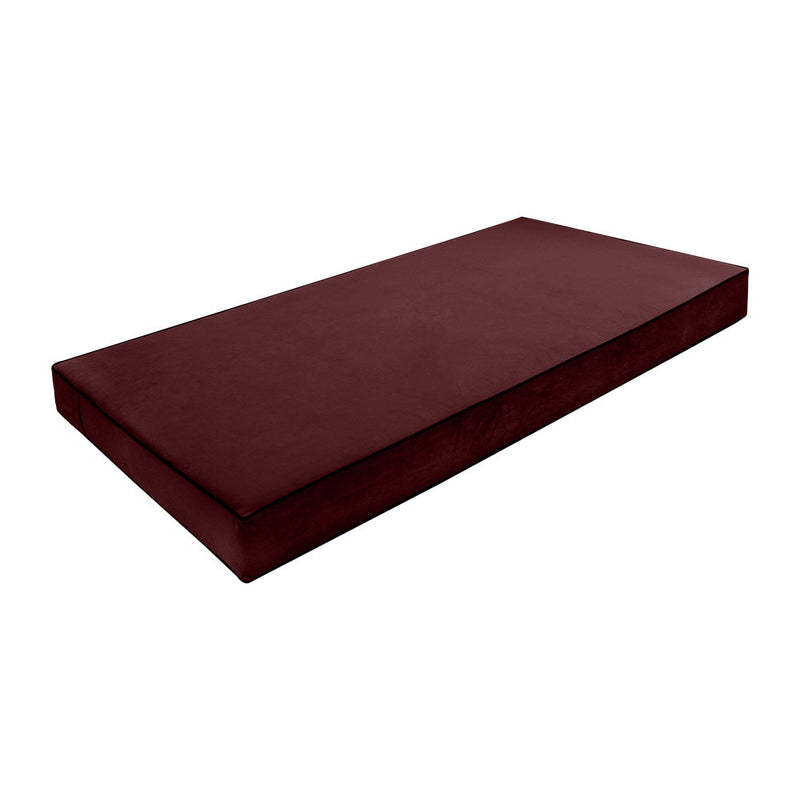 Contrast Pipe 6" Full Size 75x54x6 Velvet Indoor Daybed Mattress Fitted Sheet |COVER ONLY|-AD368