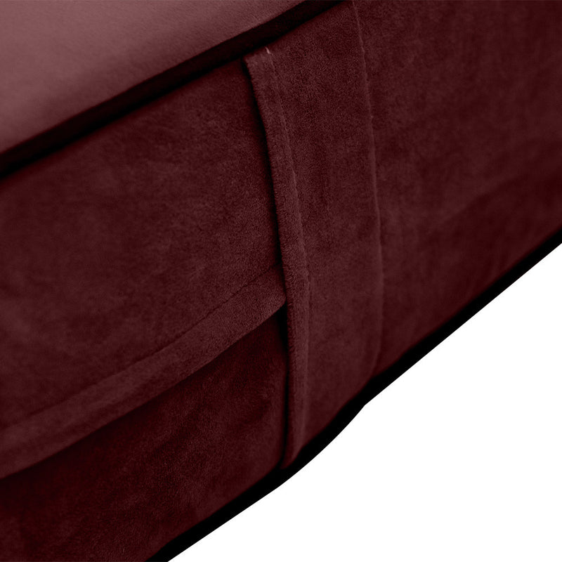 Contrast Pipe 6" Full Size 75x54x6 Velvet Indoor Daybed Mattress Fitted Sheet |COVER ONLY|-AD368