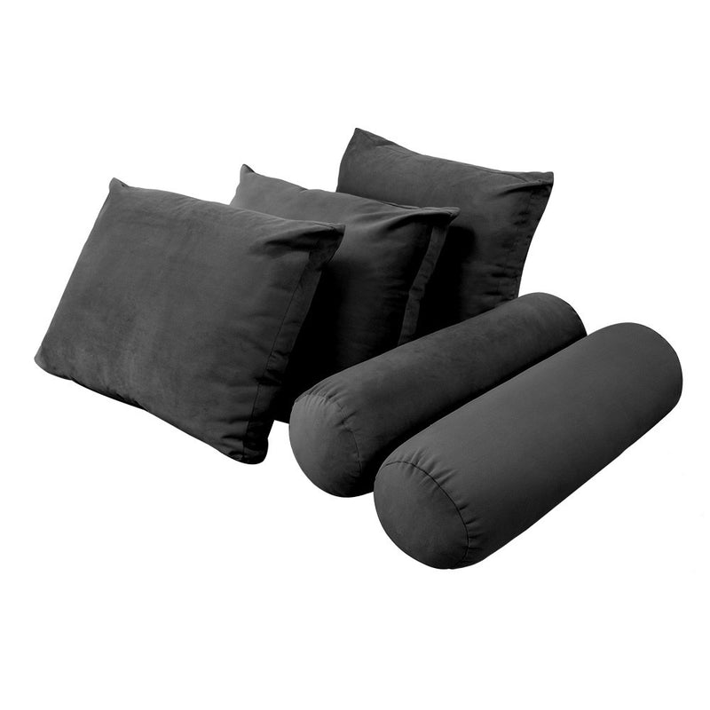 STYLE V3 Twin Velvet Knife Edge Indoor Daybed Bolster Pillow |COVER ONLY| AD350