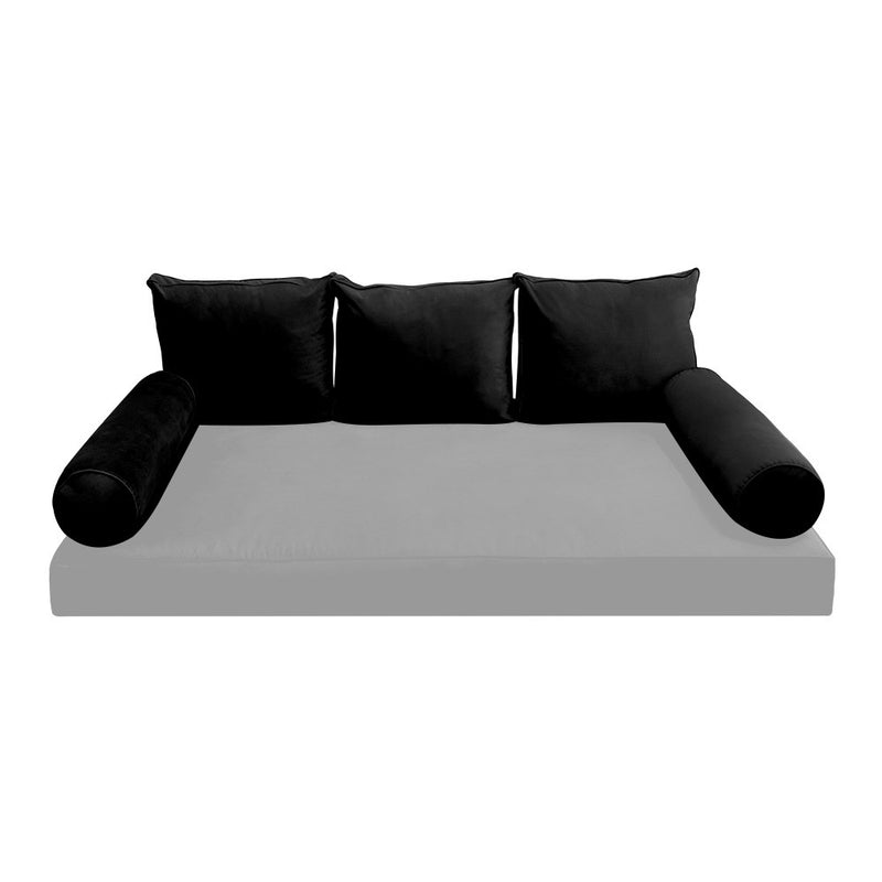 STYLE V3 Twin Velvet Pipe Trim Indoor Daybed Cushion Bolster |COVER ONLY| AD374