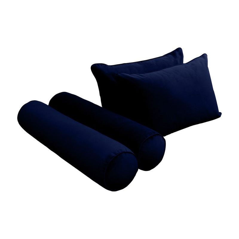 STYLE V4 Twin Velvet Pipe Trim Indoor Daybed Cushion Bolster |COVER ONLY| AD373