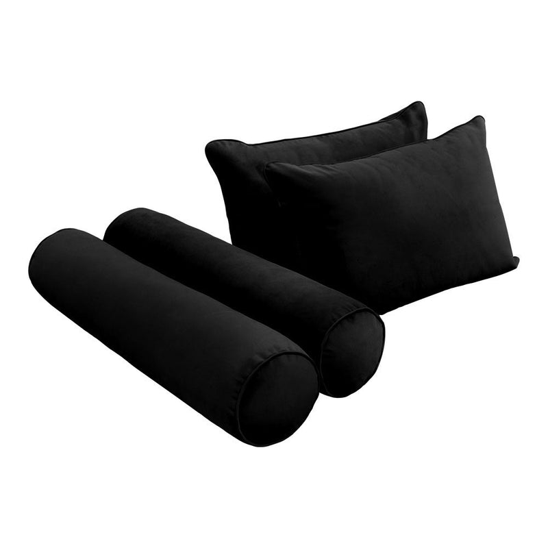 STYLE V4 Twin Velvet Pipe Trim Indoor Daybed Cushion Bolster |COVER ONLY| AD374