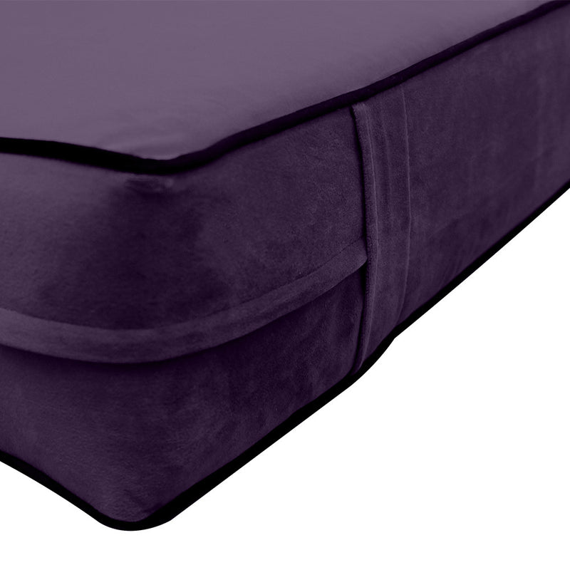 STYLEV1 TwinXL Velvet ContrastPipe IndoorDaybed Mattress Pillow|COVER ONLY|AD339