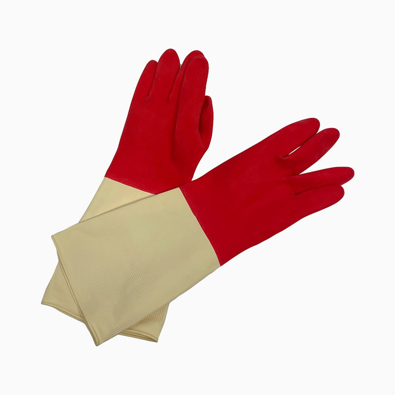 4 Pairs 12'' Long Size Medium Non-Slip Grip Latex Gloves Dish Washing Gloves Cleaning Gloves