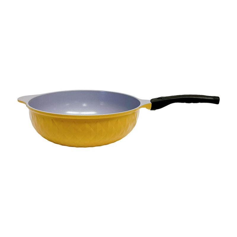 12.5" Ceramic Frying Pan Cookware Nonstick Ceramic Interior Exterior Cooking Pan