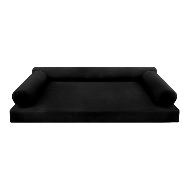 STYLE V6 Twin-XL Velvet Knife Edge Indoor Daybed Mattress Pillow |COVER ONLY| AD374