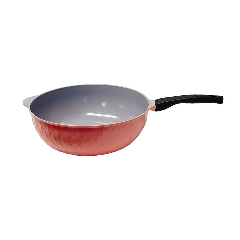 13-1/2" Ceramic Frying Wok Cookware Nonstick Ceramic Interior Exterior Cooking