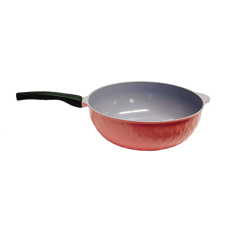 13-1/2" Ceramic Frying Wok Cookware Nonstick Ceramic Interior Exterior Cooking